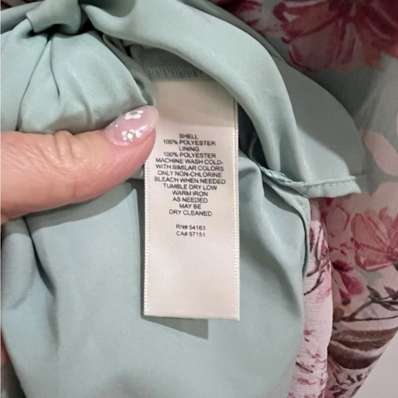 Eliza J Floral Wrap Midi Dress in Aqua blue and pink - Picture 9 of 9